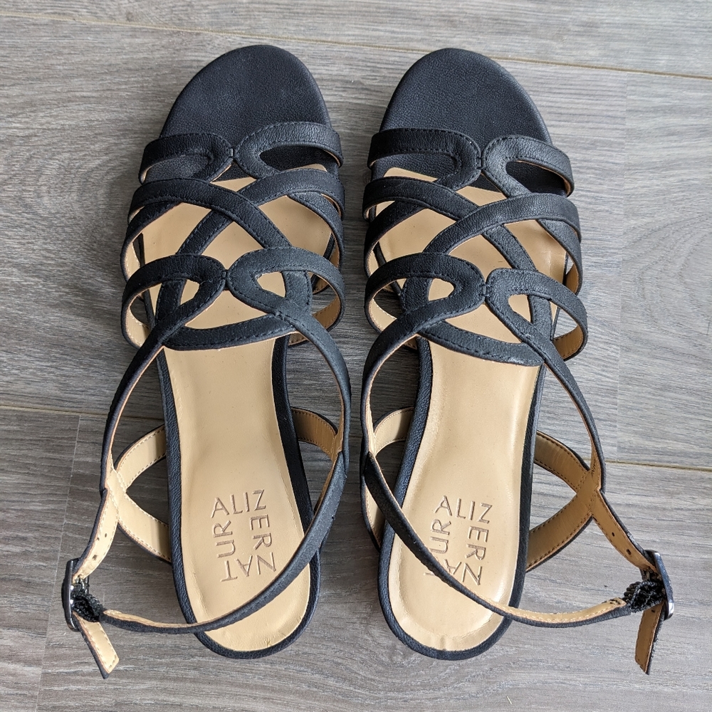 Naturalizer Raine Black Sandals 9 Wide